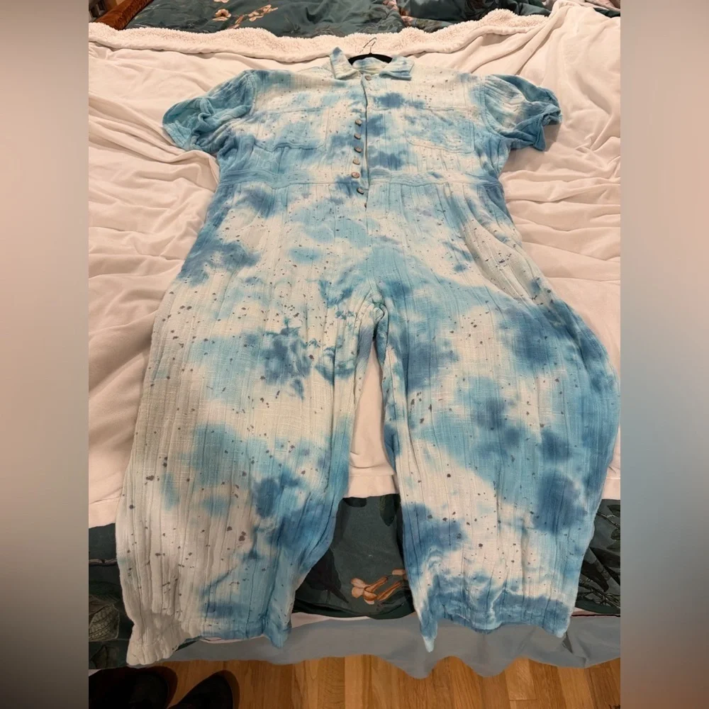 Free People Tie Dye Cotton Romper Jumpsuit Women’s Medium